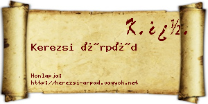 Kerezsi Árpád névjegykártya