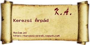 Kerezsi Árpád névjegykártya