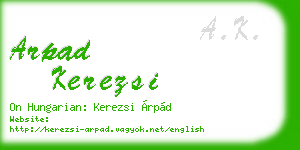 arpad kerezsi business card